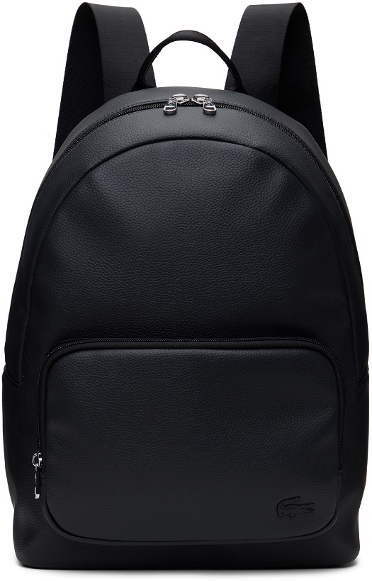 Photo: Lacoste Black Faux-Leather Backpack