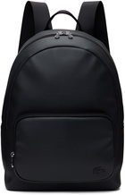 Lacoste Black Faux-Leather Backpack