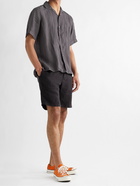 Hartford - Tank Pleated Linen Drawstring Shorts - Gray