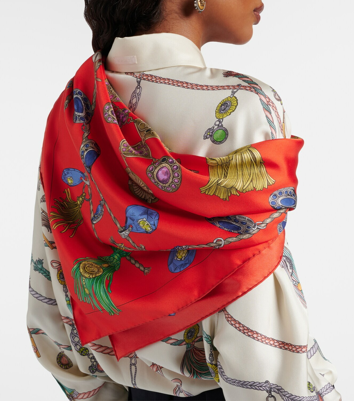 Versace Printed silk twill scarf