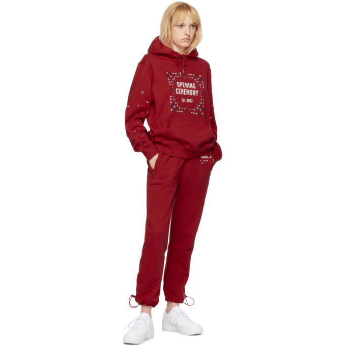 Opening Ceremony Red Unisex Bandana Box Logo Hoodie Opening Ceremony