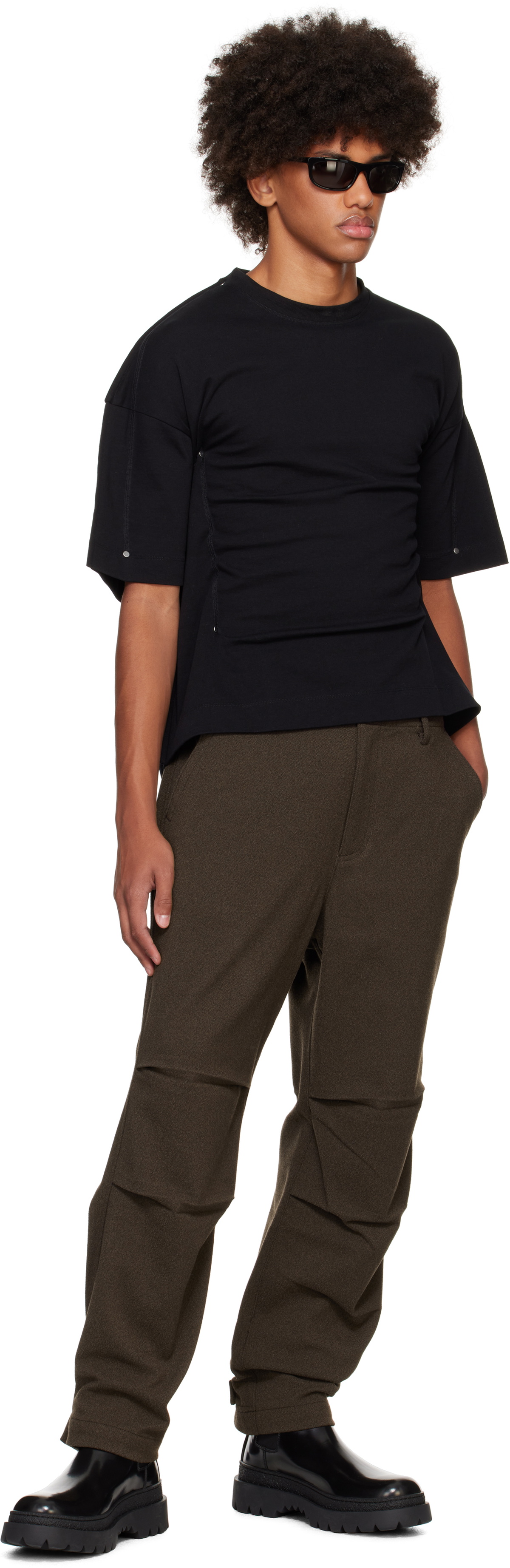 Karmuel Young Black Square Second Skin XY-Plane Vacuum T-shirt
