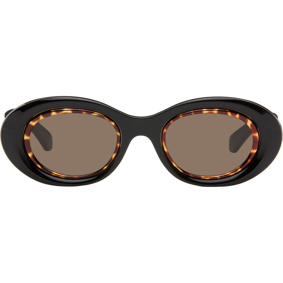 LOEWE Black Mini Anagram Oval Sunglasses