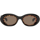 LOEWE Black Mini Anagram Oval Sunglasses