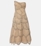 Costarellos Sylvie embellished georgette cocktail dress