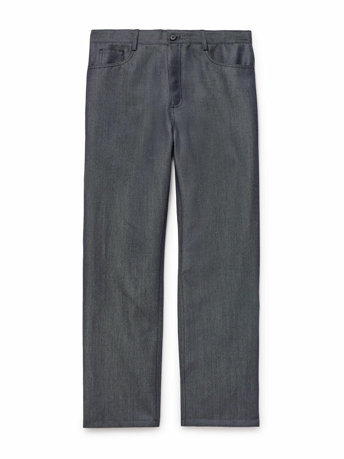 Mr P. - Straight-Leg Wool and Mohair-Blend Jeans - Blue