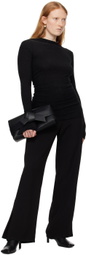 Elleme Black Draped Long Sleeve T-Shirt