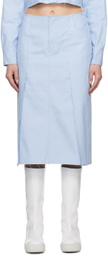 Raf Simons Blue Paneled Midi Skirt