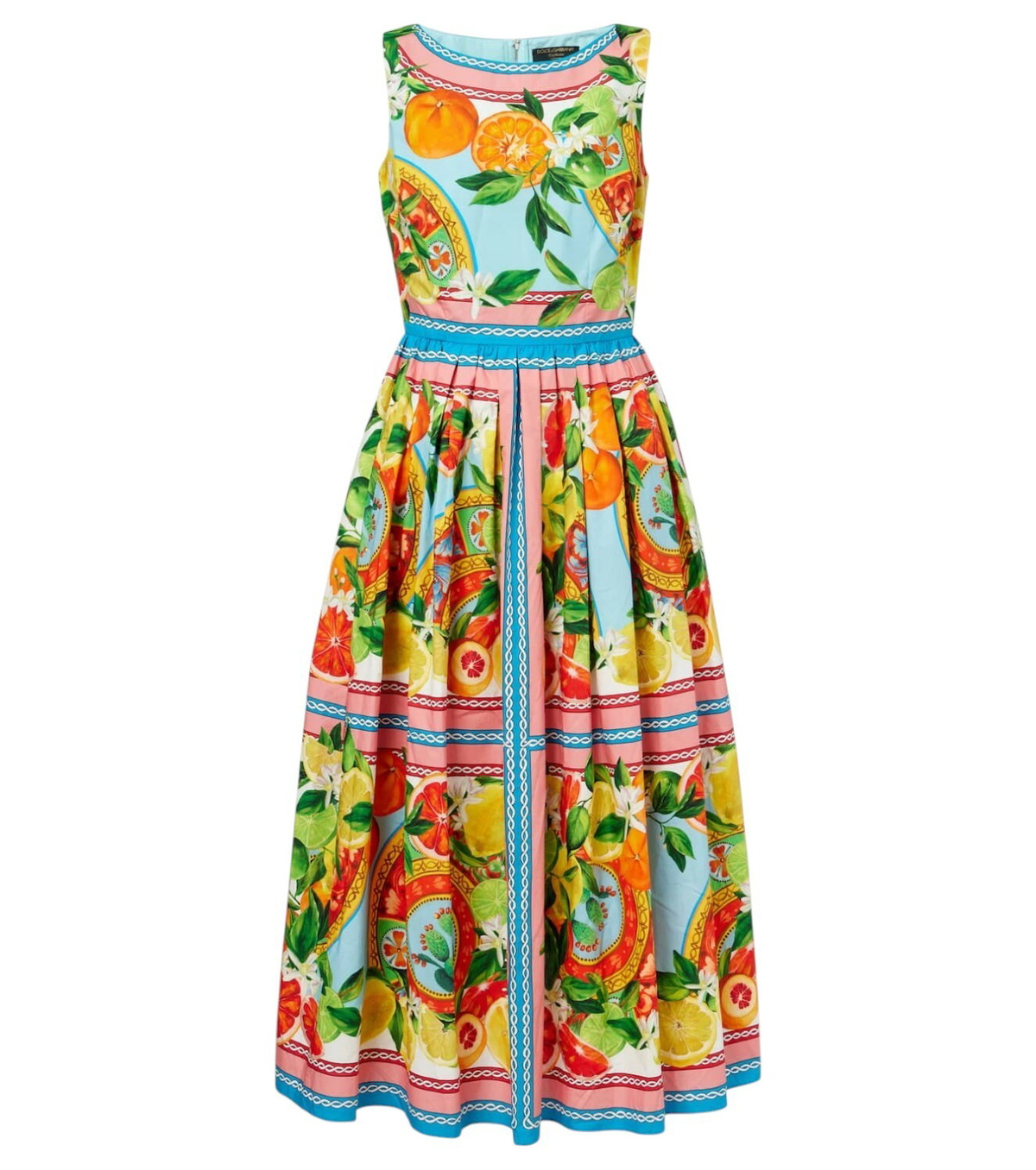 【関税＆送料込み】Dolce & Gabbana Multicolor Cotton Midi D Cotton sundress with rose print in Print for Women