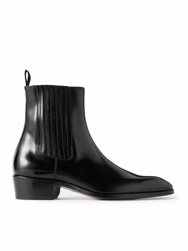 Photo: TOM FORD - Rick Glossed-Leather Chelsea Boots - Black