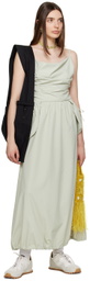 OPEN YY Green Gathered Midi Dress