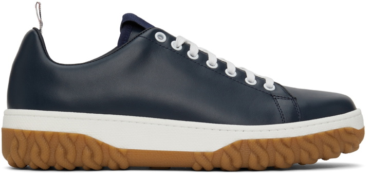 Photo: Thom Browne Navy Court Sneakers