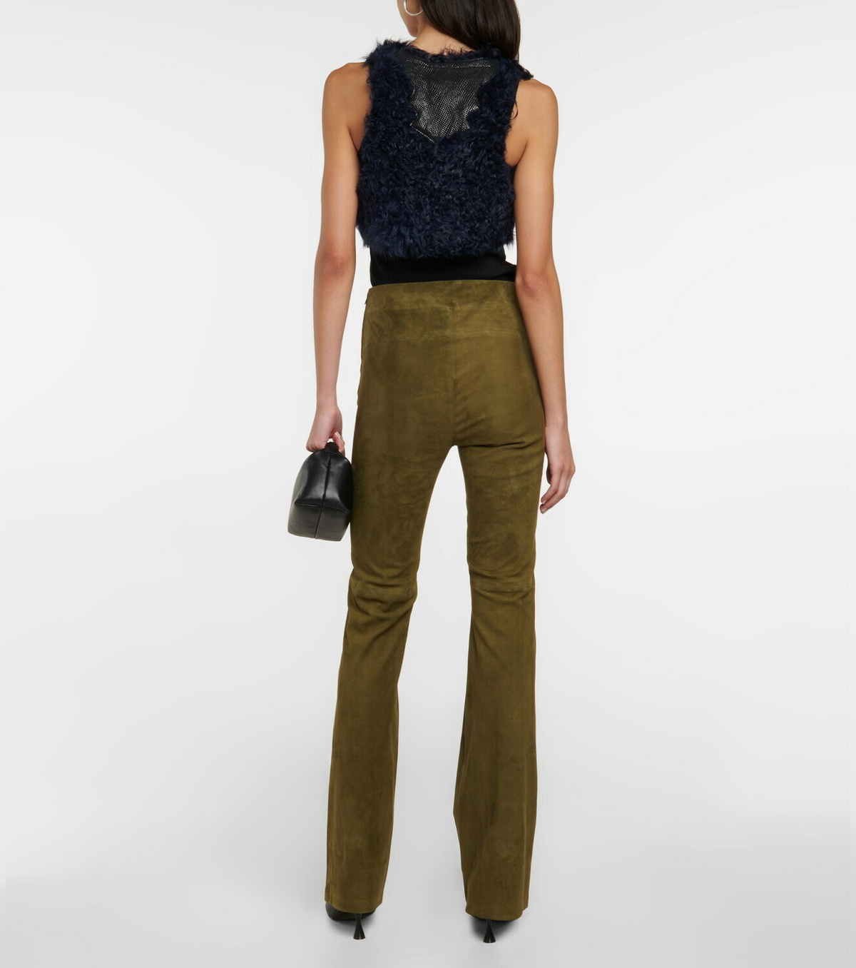 Dorothee Schumacher - High-rise flared suede pants
