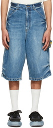 We11done Blue Denim Shorts