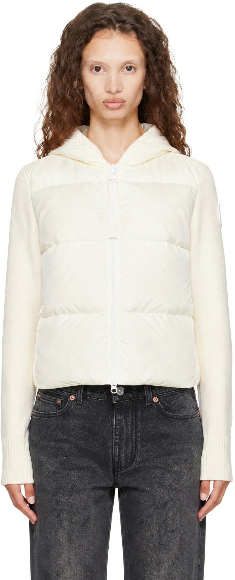 Canada Goose Off-White HyBridge Wide Quilt Knit Tonal Disc Down Jacket