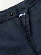 Rubinacci - Straight-Leg Pleated Wool-Flannel Trousers - Blue