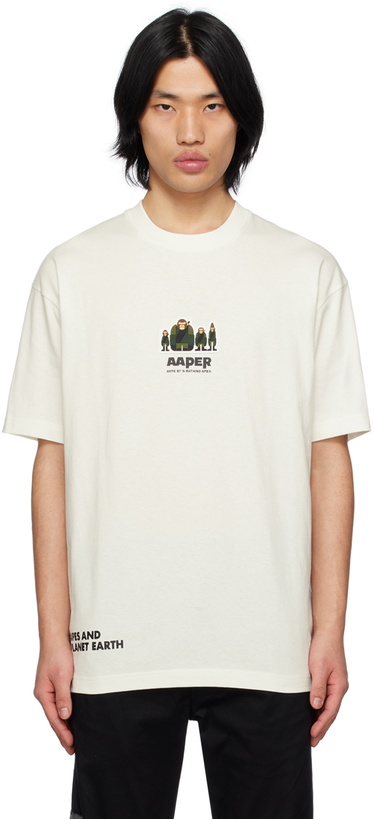 Photo: AAPE by A Bathing Ape White Rubberized T-Shirt