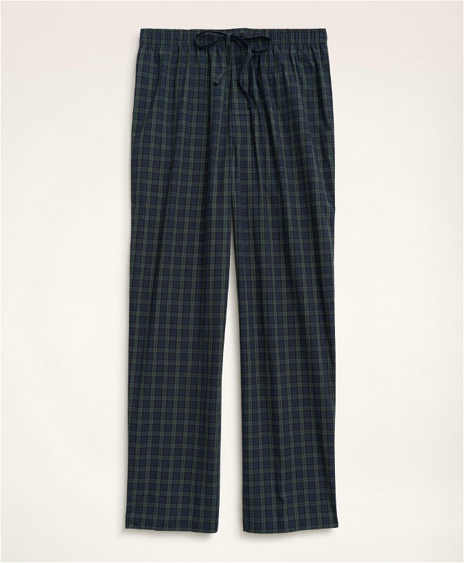 Photo: Brooks Brothers Men's Cotton Broadcloth Black Watch Lounge Pants | Navy/Green
