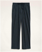 Brooks Brothers Men's Cotton Broadcloth Black Watch Lounge Pants | Navy/Green