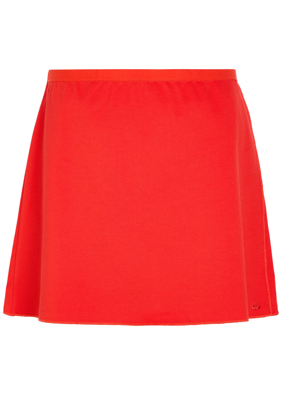 Spence Court Piqué Ponte Mini Tennis Skirt Red
