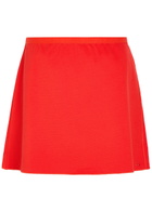 Spence Court Piqué Ponte Mini Tennis Skirt Red