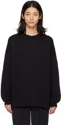 Margaret Howell Black Vented Sweater