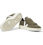 Veja - V-12 Leather and Rubber-Trimmed Suede and B-Mesh Sneakers - Army green