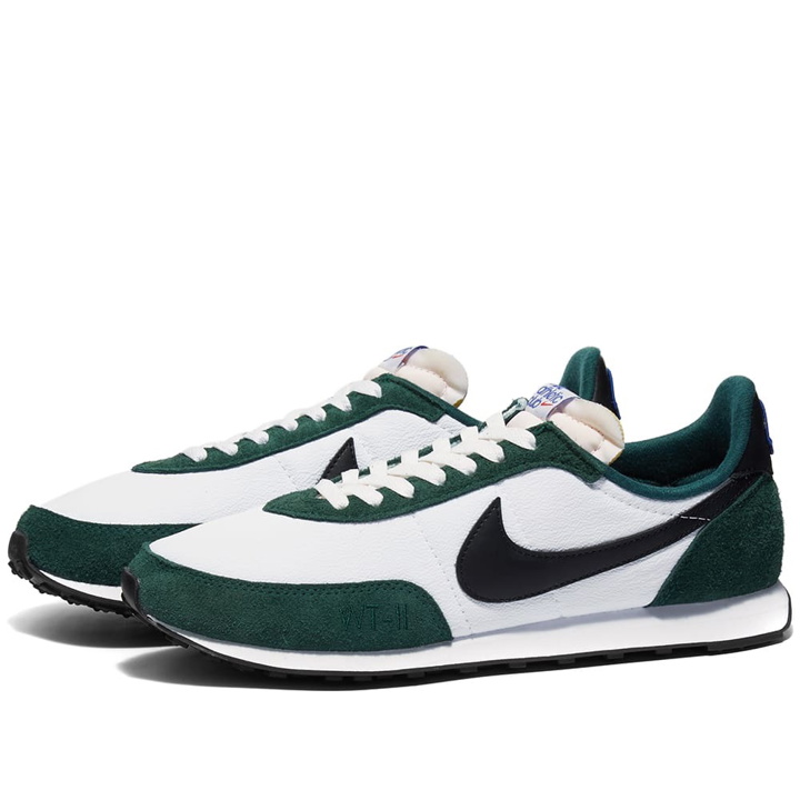 Photo: Nike Men's Waffle Trainer 2 Sneakers in White/Black/Green/Red