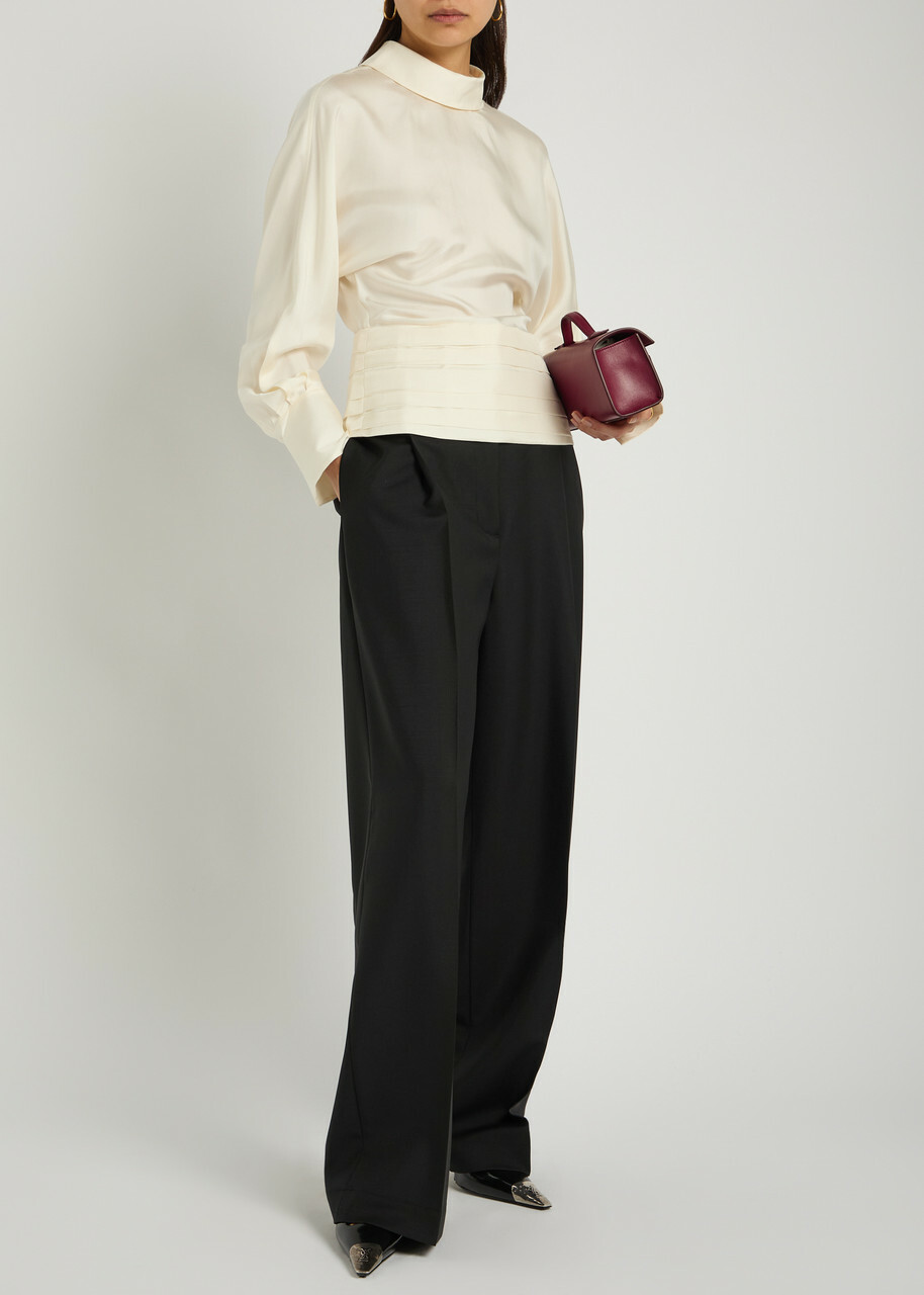 Rohe Tuxedo Reversed-collar Silk top Cream