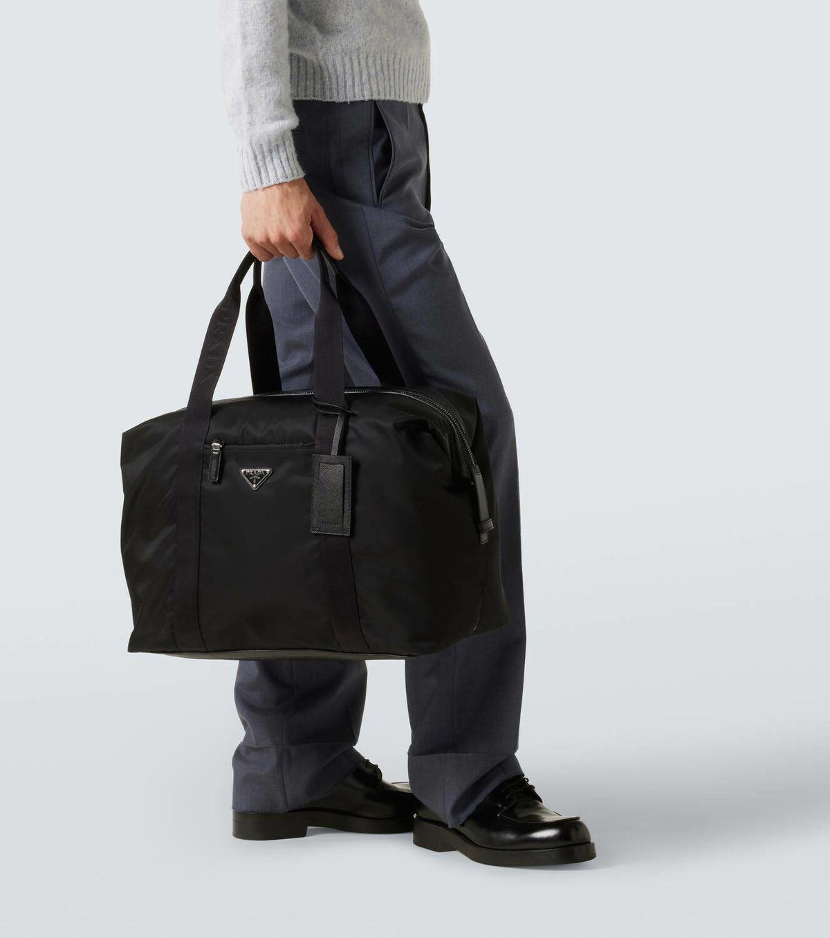 Prada Re-Nylon leather-trimmed duffel bag