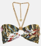 Camilla Chain halterneck silk bandeau bra