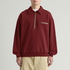 FrizmWORKS Men's Vintage Dyeing Half Zip Sweat in Vintage Red