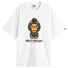 A Bathing Ape Men's 1st Camo Milo Shark T-Shirt in White X Green