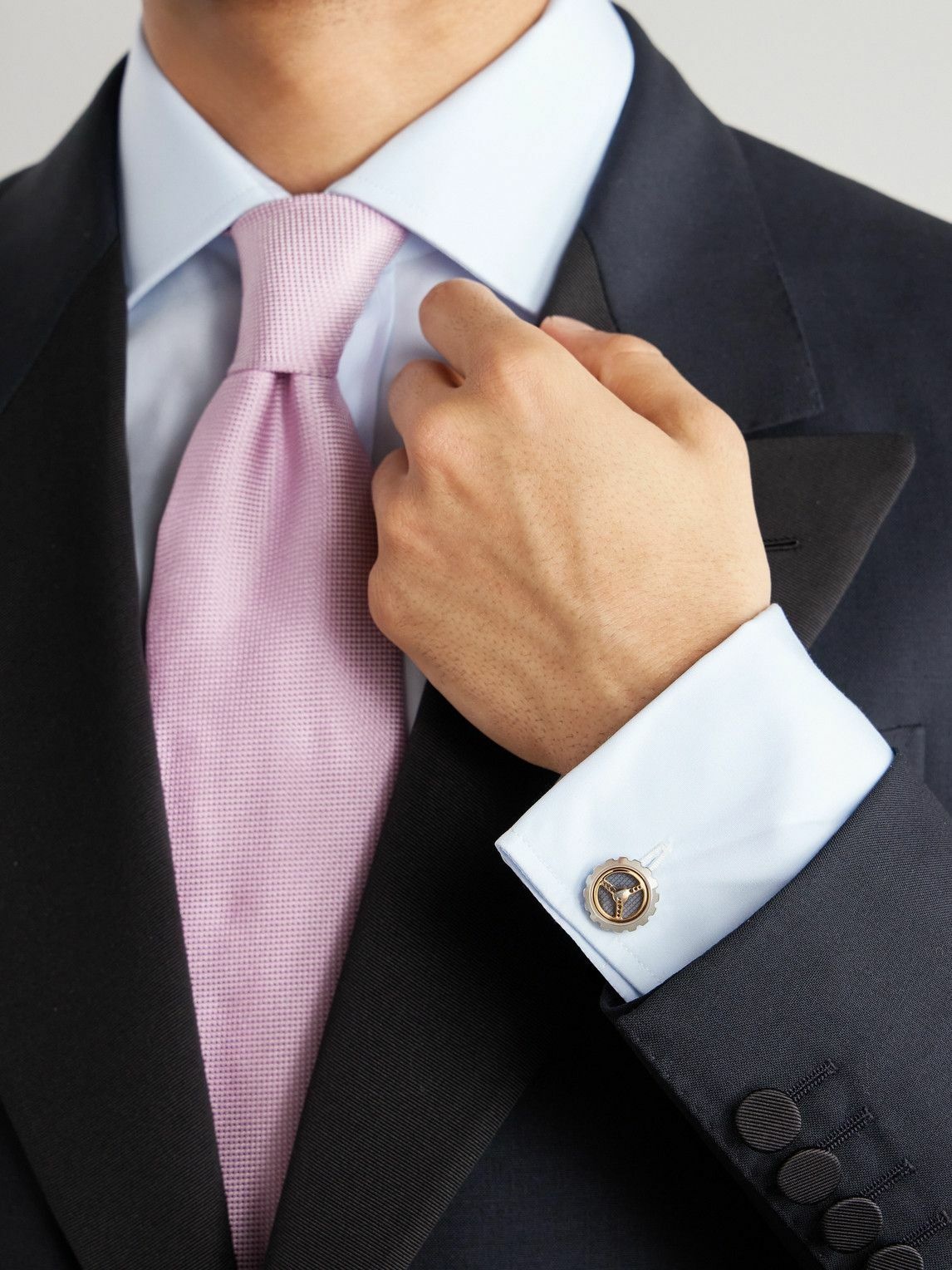 Photo: Chopard - Classic Racing Silver- and Gold-Tone Stainless Steel Cufflinks