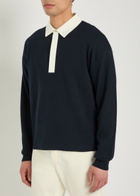 Boss Cotton and Wool-blend Rugby top Navy