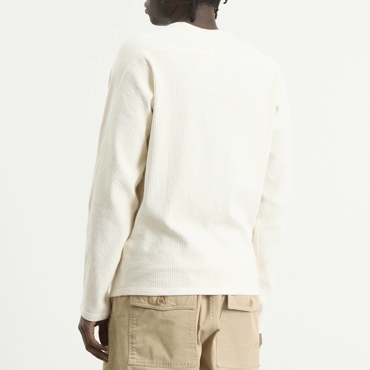 Norse Projects Men's Stevns Military Rib Long Sleeve T-Shirt in Ecru