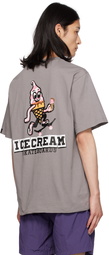 ICECREAM Gray IC Skateboards T-Shirt