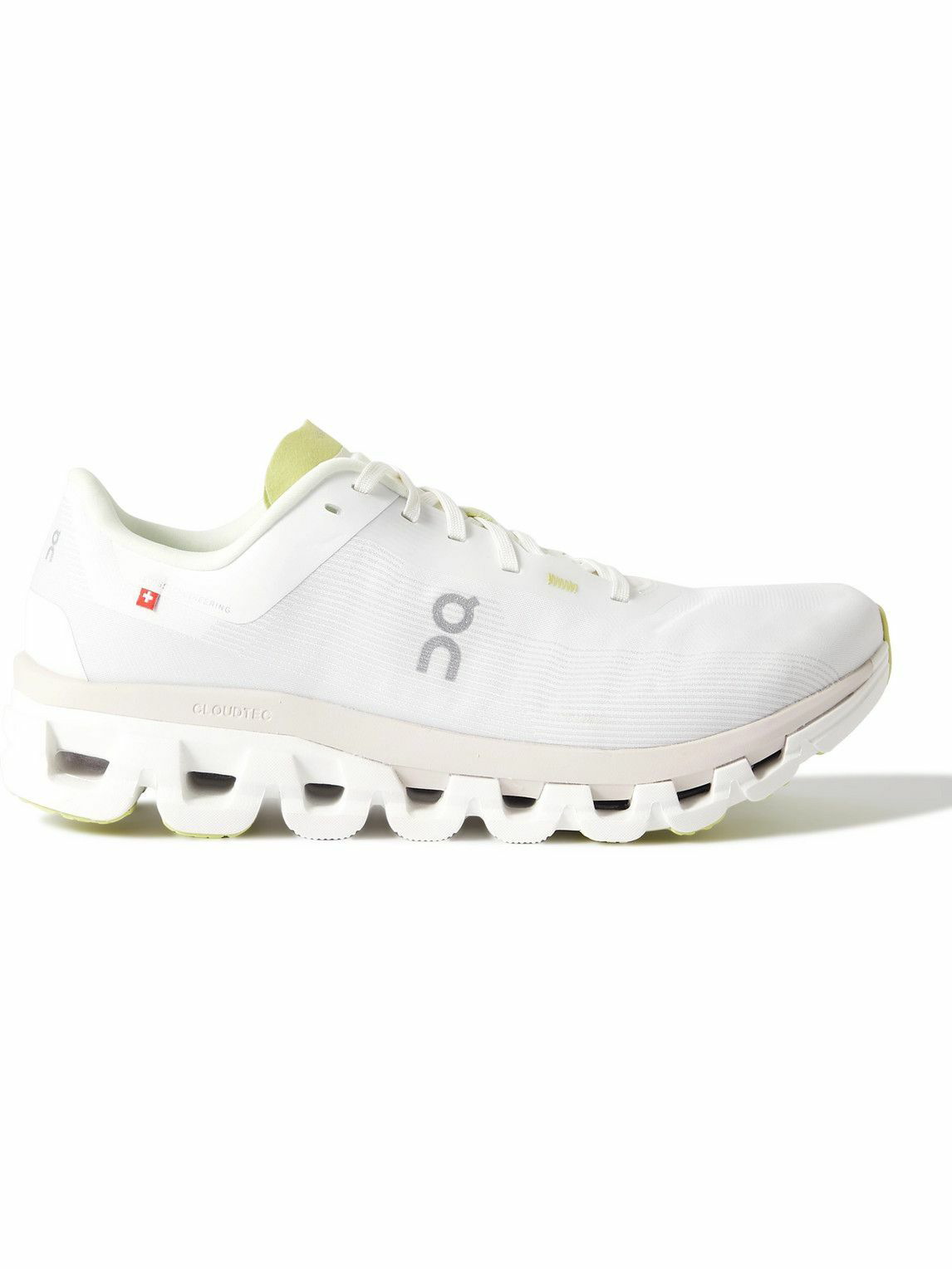 ON - Cloudflow 4 Rubber-Trimmed Mesh Running Sneakers - White On