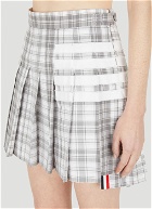 Plaid Pleated Skirt in Grey