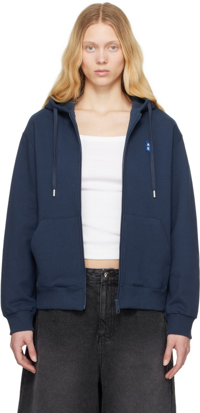 Photo: ADER error Navy Sig; TRS Tag 01 Zip-Up Hoodie