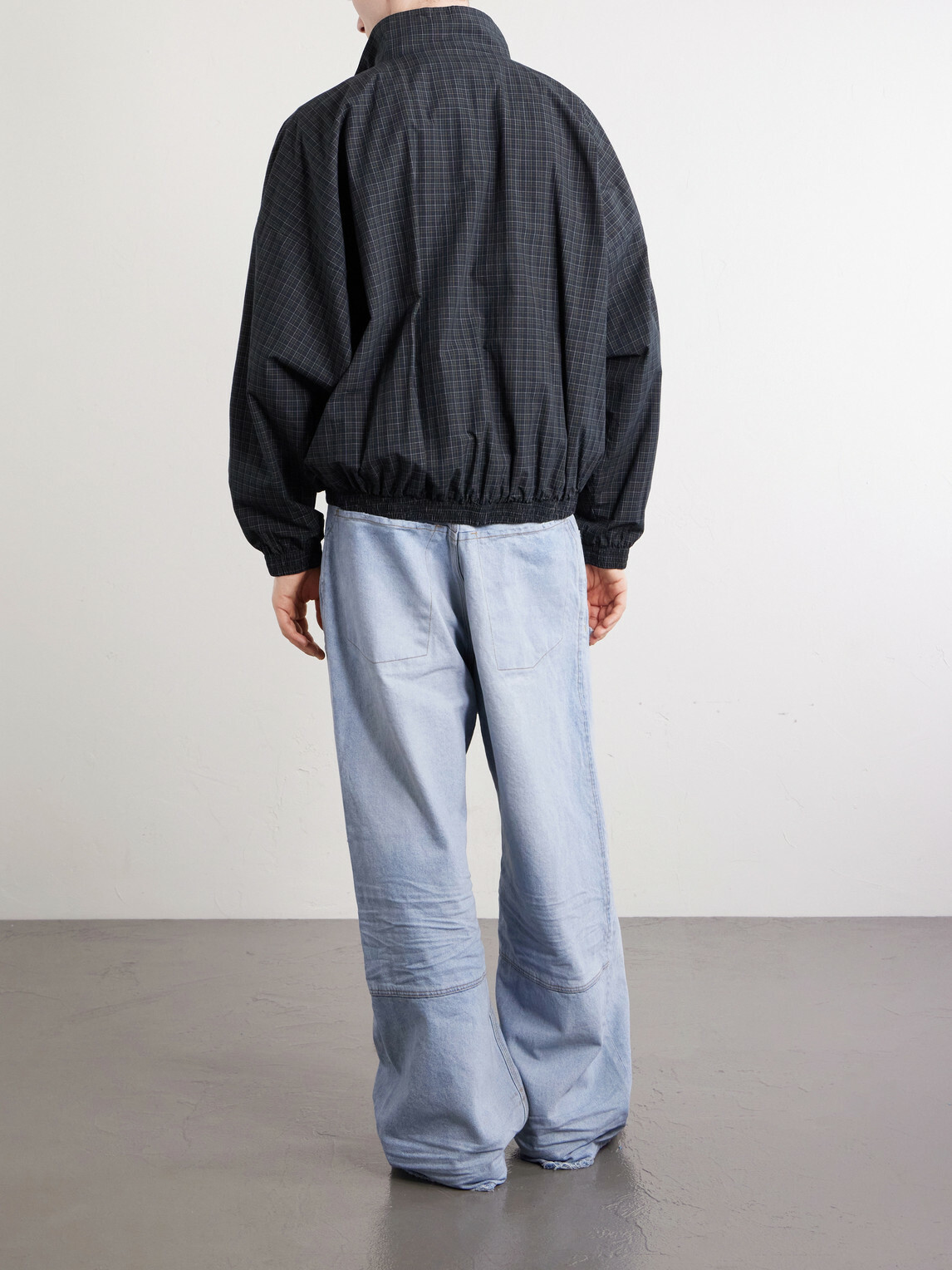 Balenciaga - Logo-Embroidered Checked Cotton Jacket - Blue