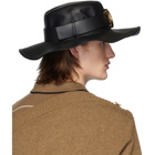 Burberry Black Lambskin Monogram Desert Hat