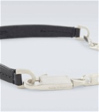 Rick Owens Sterling silver and leather choker
