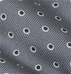 BRIONI - 8cm Polka-Dot Silk-Jacquard Tie - Gray