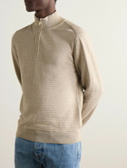 Paul Smith - Ribbed Cotton and Linen-Blend Half-Zip Sweater - Neutrals