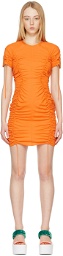 Stella McCartney Orange Ruched Bodycon Short Dress