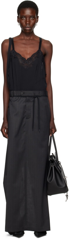 Photo: Balenciaga Black Patched Slip Maxi Dress