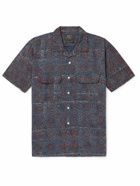 Beams Plus - Ajrak Convertible-Collar Printed Brushed-Cotton Shirt - Blue