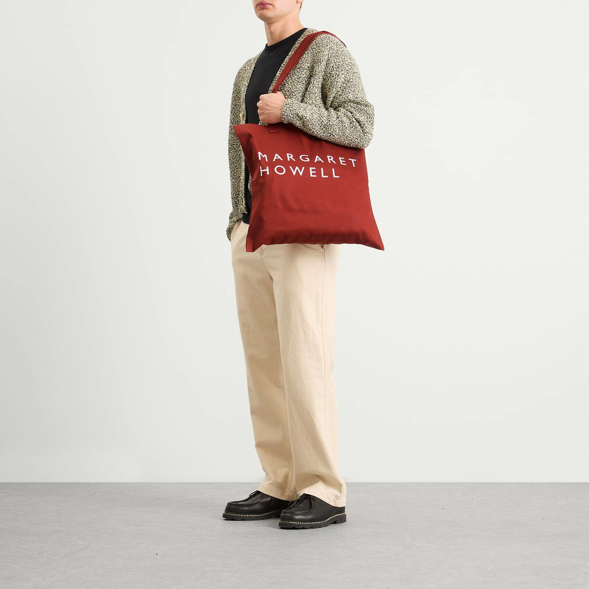 MHL by Margaret Howell Men's Mainline Logo Tote Bag in Sienna 
