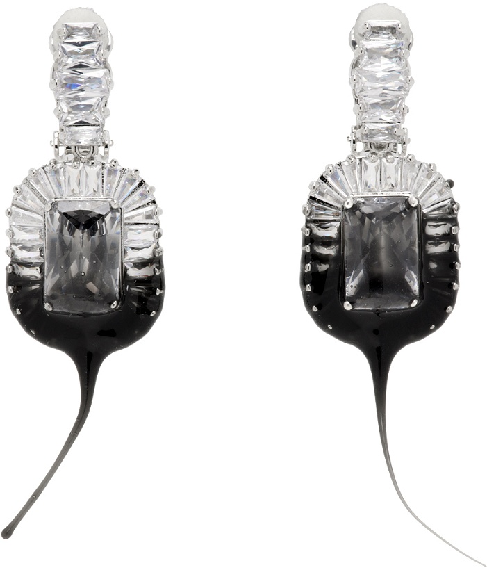 Photo: Ottolinger Silver & Black Diamond Dip Clip Earrings